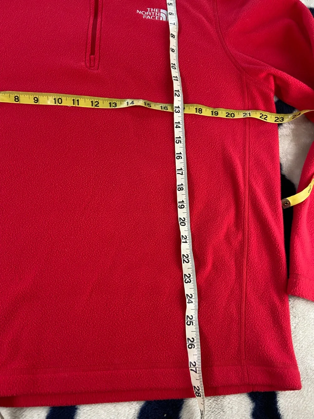 The North Face TKA 100 1/4 Zip Fleece Pullover Red Men’s Large L